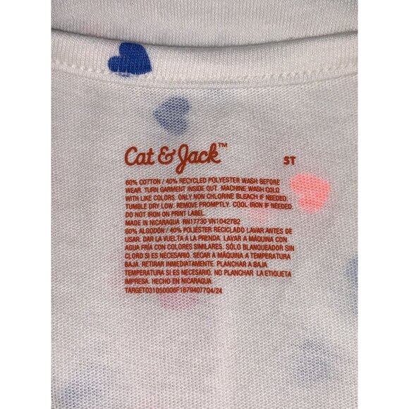 Cat & Jack Little Girls Short Sleeves Multicolor Heart Print Dress Size 5T - Picture 5 of 6
